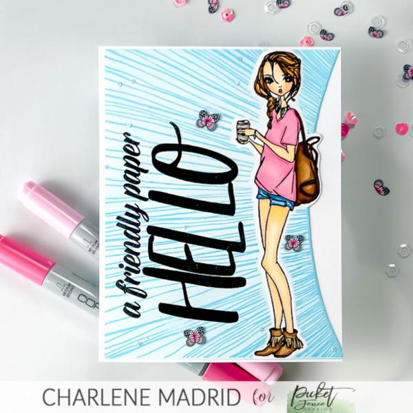 Picket Fence Studios - Clear Stamp - "My World Revolves Around You" Stempel 