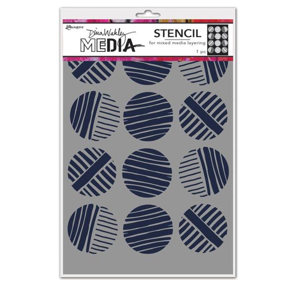 Ranger - Dina Wakley Media Stencil - Lined circles - Schablone