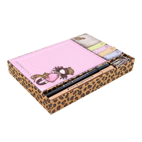 Gorjuss Santoro -  Desk Organiser Set Purrrrrfect Love - Notizblock 