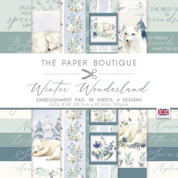 The Paper Boutique - Embellishment Pad - Winter Wonderland - 8x8 Inch - Designpapier