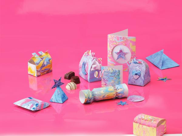 House of Crafts - Paper Kit  - Creative Marbling - Bastelkit 
