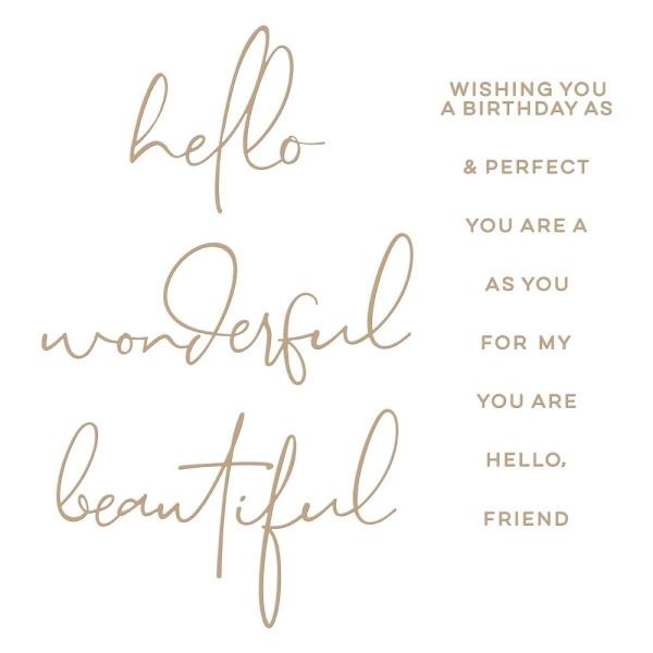 Spellbinders - Hot Foil Plate - "Hello, Friend Sentiments Glimmer"