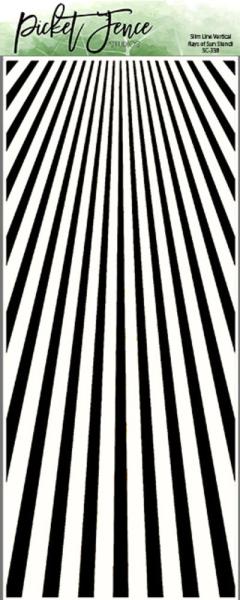 Picket Fence Studios - Schablone "Vertical Rays of Sun" Slim Line Stencil 4 x 10 Inch