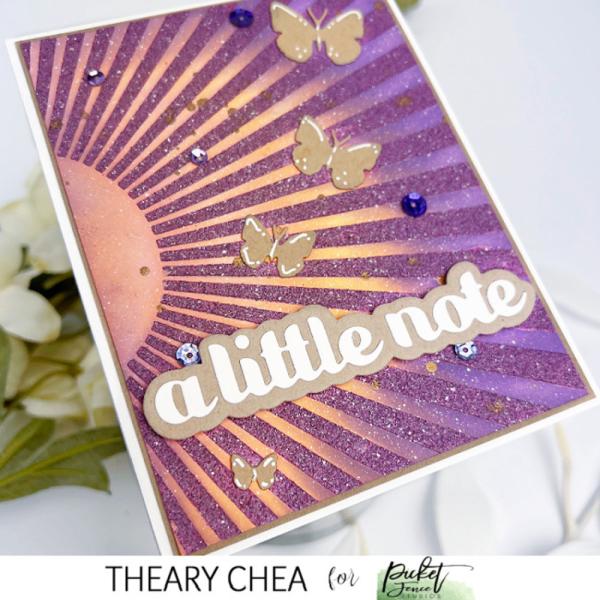 Picket Fence Studios - Schablone "Sun with Rays" Stencil 6 x 8 Inch