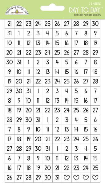 Doodlebug Design - Aufkleber "Day to Day Calendar Numbers" Sticker