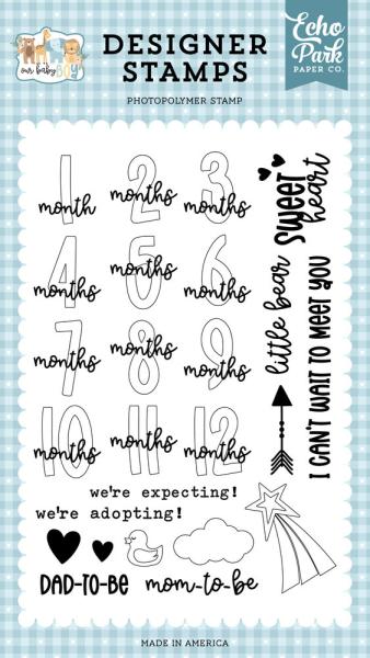 Echo Park - Stempel "Baby Boy Months" Clear Stamps