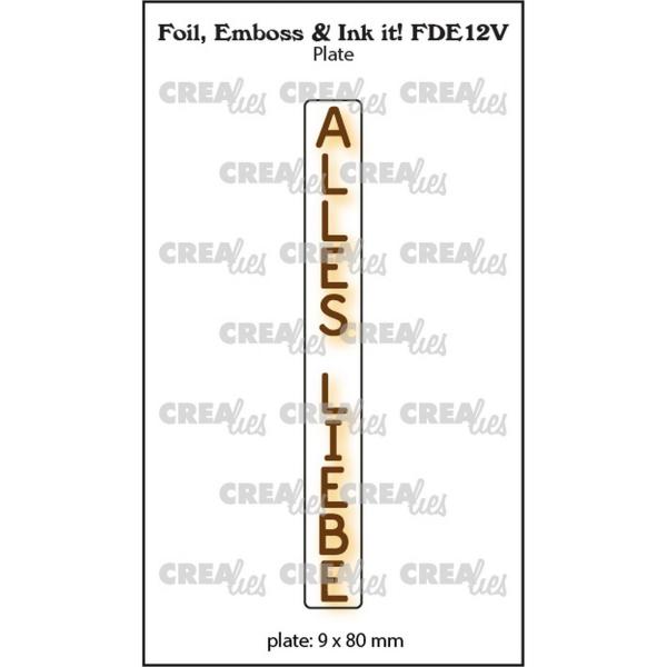 Crealies - Prägefolder - Platte "Alles Liebe" Foil, Emboss - Ink it! 