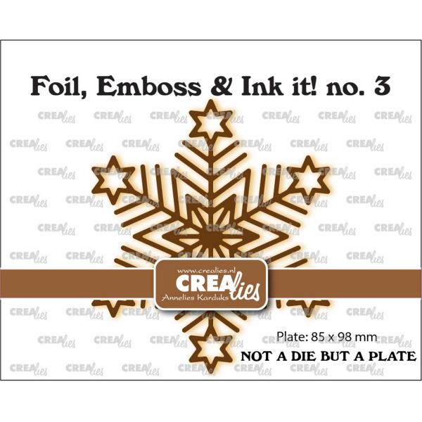 Crealies - Prägefolder - Platte "Geometric Snowflake Big" Foil, Emboss - Ink it! 