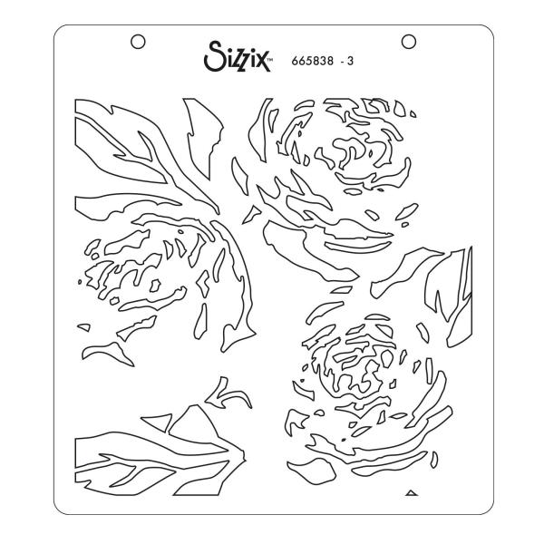Sizzix - Schablone "Peony" Layered Stencil