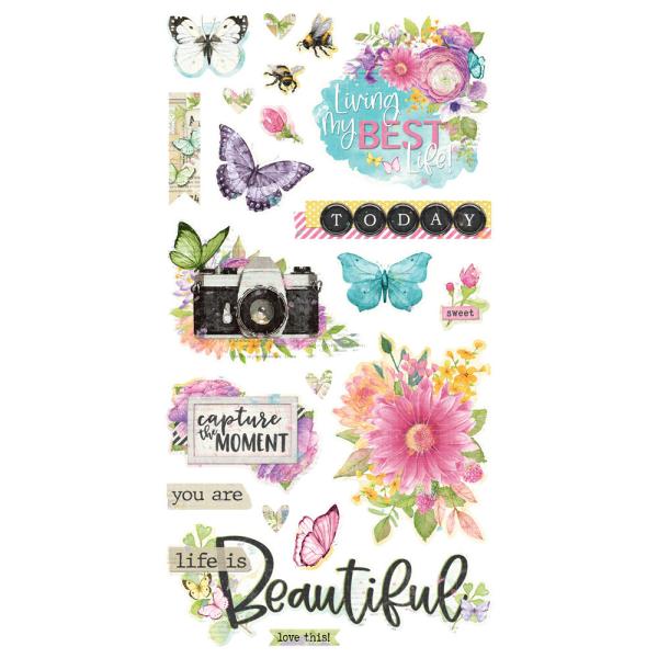 Simple Stories - Aufkleber "Vintage Life in Bloom" Chipboard Sticker 