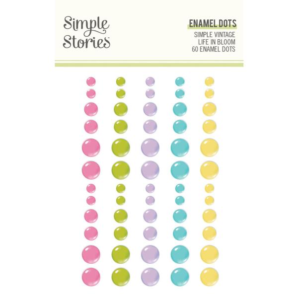 Simple Stories - Glitter Enamel Dots "Vintage Life in Bloom" 60 Stück 