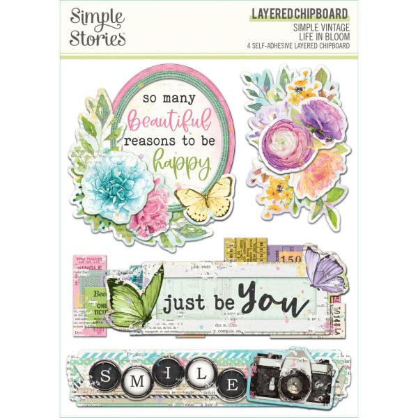 Simple Stories - Aufkleber "Vintage Life in Bloom" Chipboard Sticker 