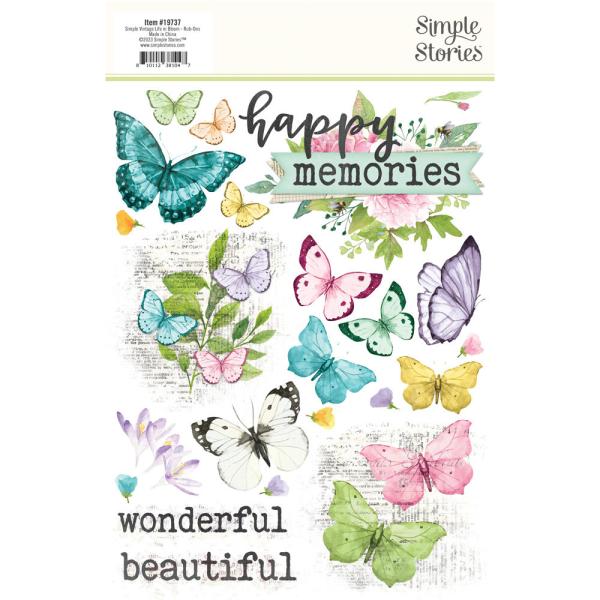 Simple Stories - Transfer Aufkleber "Vintage Life in Bloom" Rub-Ons 