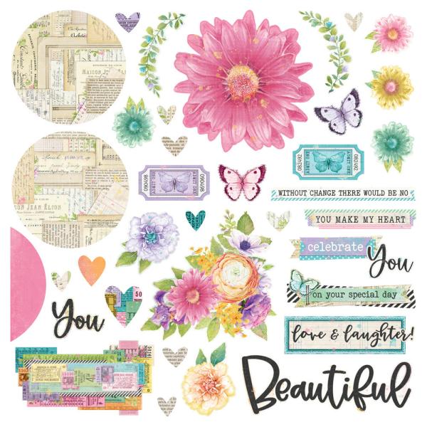 Simple Stories "Vintage Life in Bloom" Simple Cards Kit - Bits & Pieces