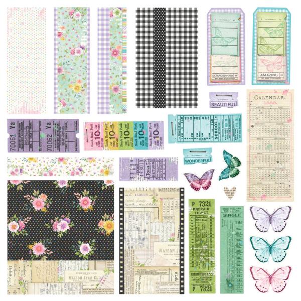 Simple Stories "Vintage Life in Bloom" Simple Cards Kit - Bits & Pieces
