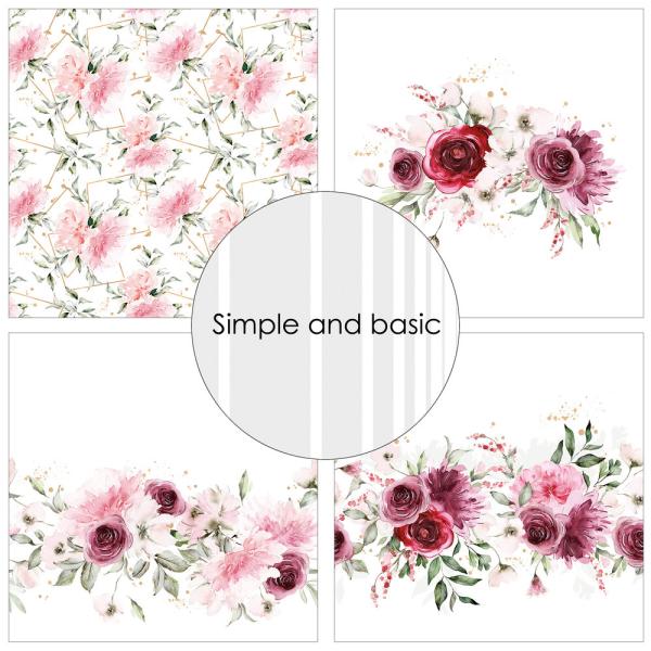 Simple and Basic - Designpapier "Watercolour Roses" Paper Pack 6x6 Inch - 24 Bogen 