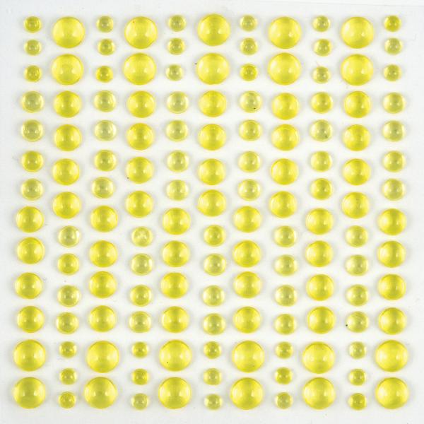 Craft Consortium - Halbperlen "Yellow" Adhesive Dew Drops 143 Stk.