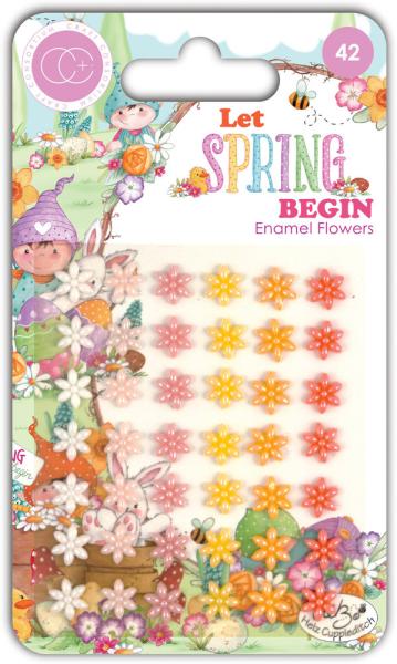 Craft Consortium - Adhesive Enamel Flowers "Let Spring Begin"