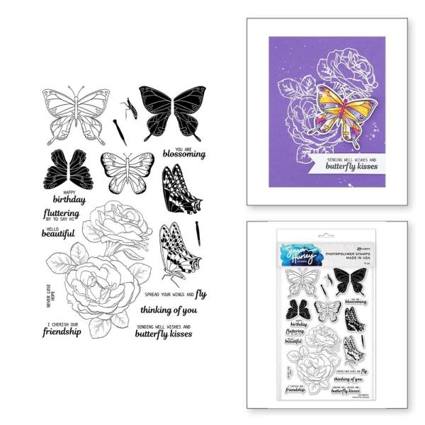 Spellbinders - Stempel "Butterfly Kisses" Clear Stamps Ranger by Simon Hurley 