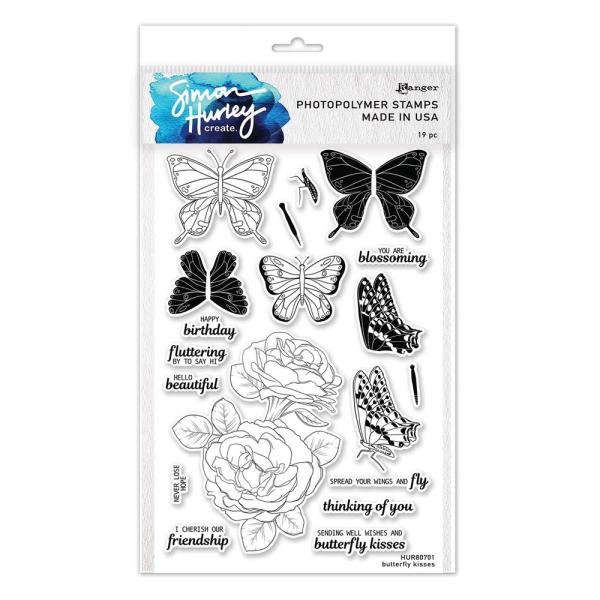 Spellbinders - Stempel "Butterfly Kisses" Clear Stamps Ranger by Simon Hurley 