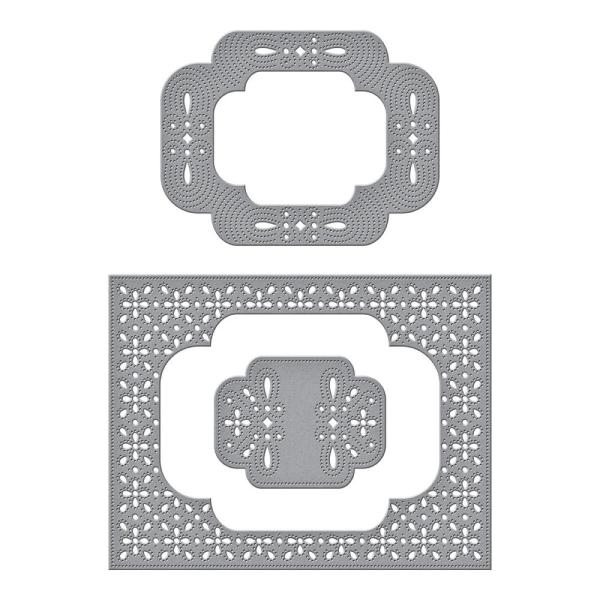 Spellbinders - Stanzschablone "Scrolled Punch & Pierce Plate" Dies