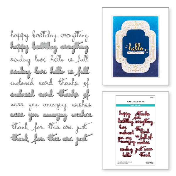 Spellbinders - Stanzschablone "Thanks Enclosed Sentiments" Dies