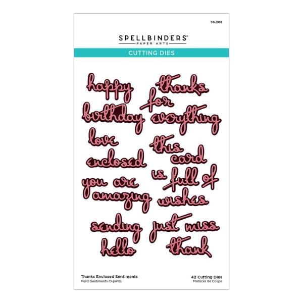 Spellbinders - Stanzschablone "Thanks Enclosed Sentiments" Dies