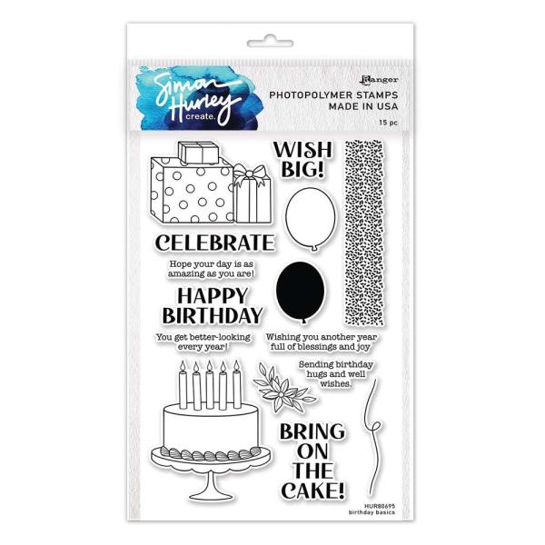 Spellbinders - Stempel "Birthday Basics" Clear Stamps Ranger by Simon Hurley 