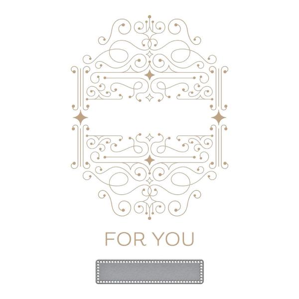 Spellbinders - Glimmer Hot Foil Plate "Four Petal Scroll Label"