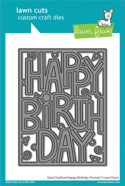 Lawn Fawn - Stanzschablone "Giant Outlined Happy Birthday" Dies
