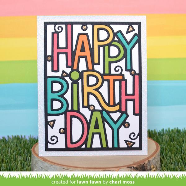 Lawn Fawn - Stanzschablone "Giant Outlined Happy Birthday" Dies