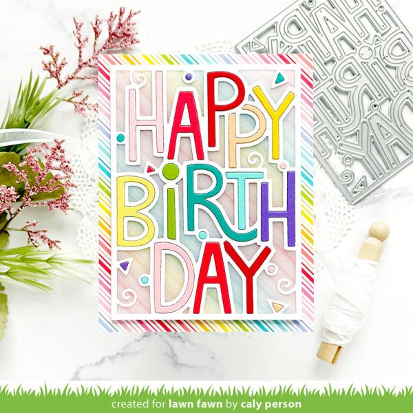 Lawn Fawn - Stanzschablone "Giant Outlined Happy Birthday" Dies