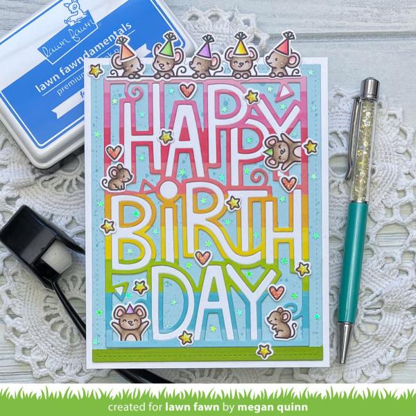Lawn Fawn - Stanzschablone "Giant Outlined Happy Birthday" Dies