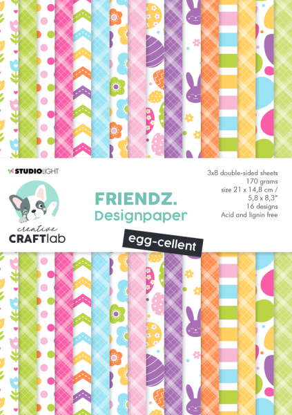 Creative Craft Lab - Studio Light - Designpapier "Egg-cellent" Paper Pack A5 - 24 Bogen