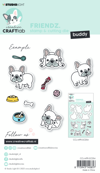 Creative Craft Lab - Studio Light - Stempelset & Stanzschablone "Buddy" Clear Stamps & Dies