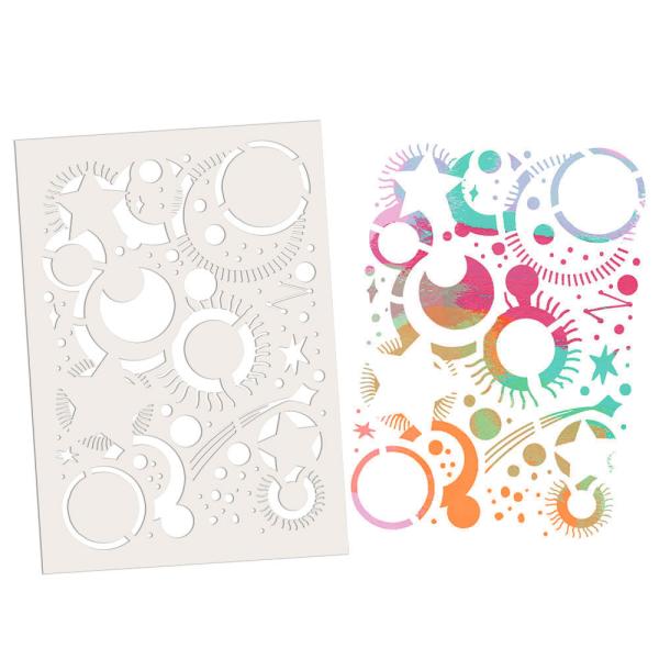 Polkadoodles - Schablone "Stars and Circles" Stencil  