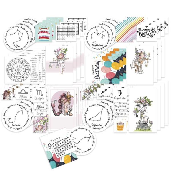 Polkadoodles Stanzteile "Zodiac" Die-Cut Toppers