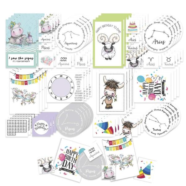 Polkadoodles Stanzteile "Zodiac" Die-Cut Toppers