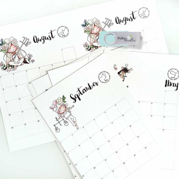 Polkadoodles DIY Kalender Kit "Perpetual" Calendar Template