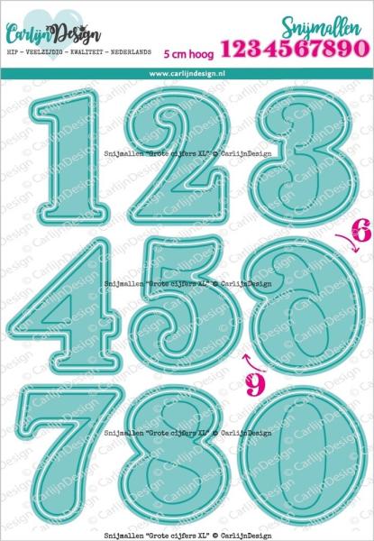 Carlijn Design - Stanzschablone "Large Numbers XL " Dies 