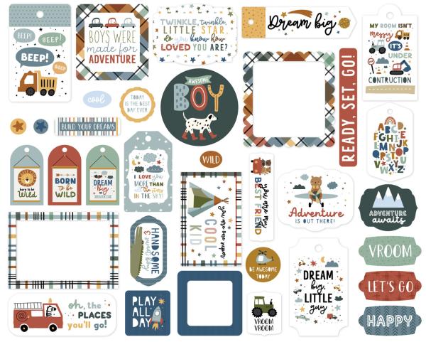 Echo Park - Stanzteile & Anhänger "Dream Big Little Boy" Frames & Tags 
