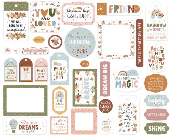 Echo Park - Stanzteile & Anhänger "Dream Big Little Girl" Frames & Tags 