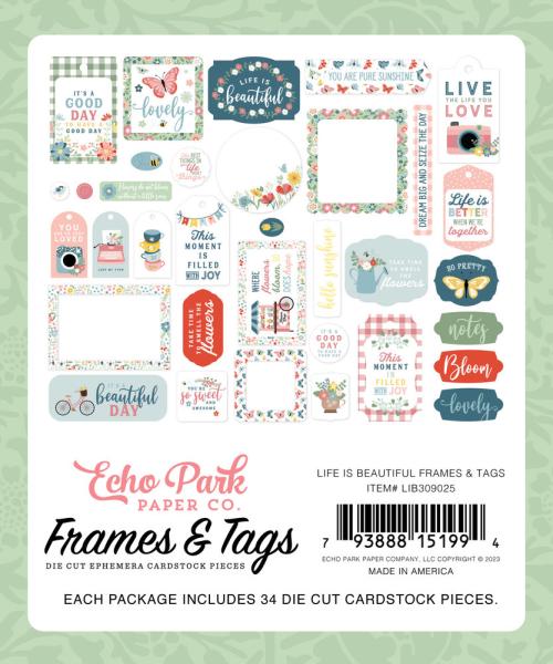 Echo Park - Stanzteile & Anhänger "Life Is Beautiful" Frames & Tags 