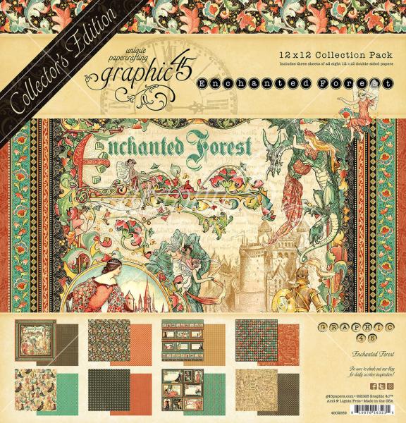 Graphic 45 - Designpapier "Enchanted Forest" Deluxe Collectors Edition 12x12 Inch - 24 Bogen