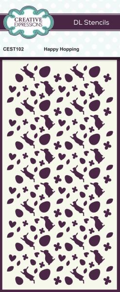 Creative Expressions - Schablone "Happy Hopping" Stencil Slimline