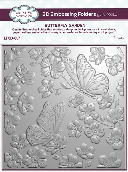 Creative Expressions - 3D Embossingfolder 6x6 Inch "Butterfly Garden" Prägefolder 