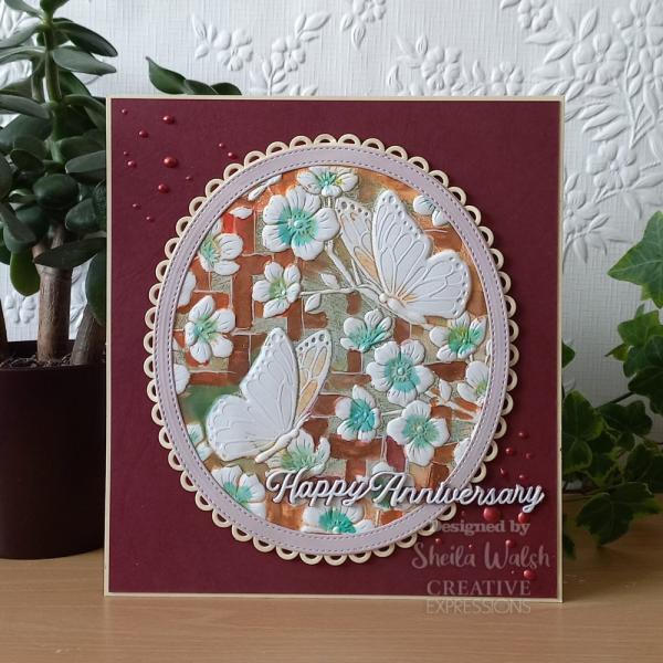 Creative Expressions - 3D Embossingfolder 6x6 Inch "Butterfly Garden" Prägefolder 