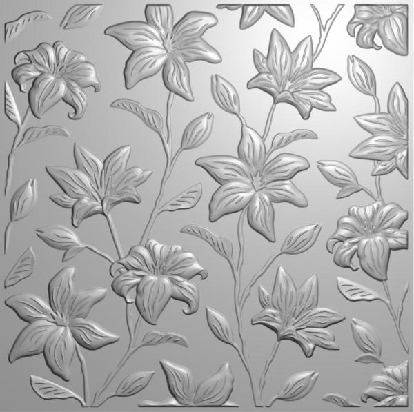 Creative Expressions - 3D Embossingfolder 6x6 Inch "Lovely Lilies" Prägefolder 
