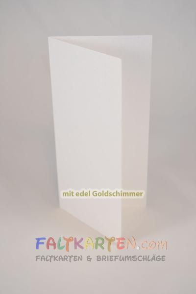 Faltkarte DIN Lang  250g/m²  in metallic-perlweiss