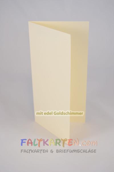 Faltkarte DIN Lang  250g/m²  in metallic-ivory